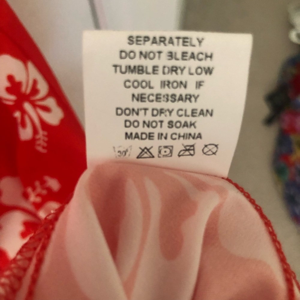 Runaway the label Red White Hawaiian maxi dress spaghetti trap with slit M - Picture 5 of 12